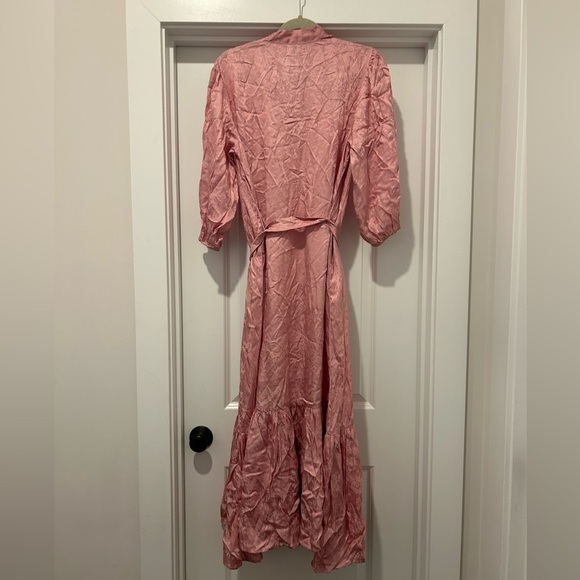 Mille Resort and Travel Ada Tassel Belted Dress in Pink Jacquard - Picture 10 of 10